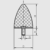 Parabolische trillingsdemper type KP-D schematisch